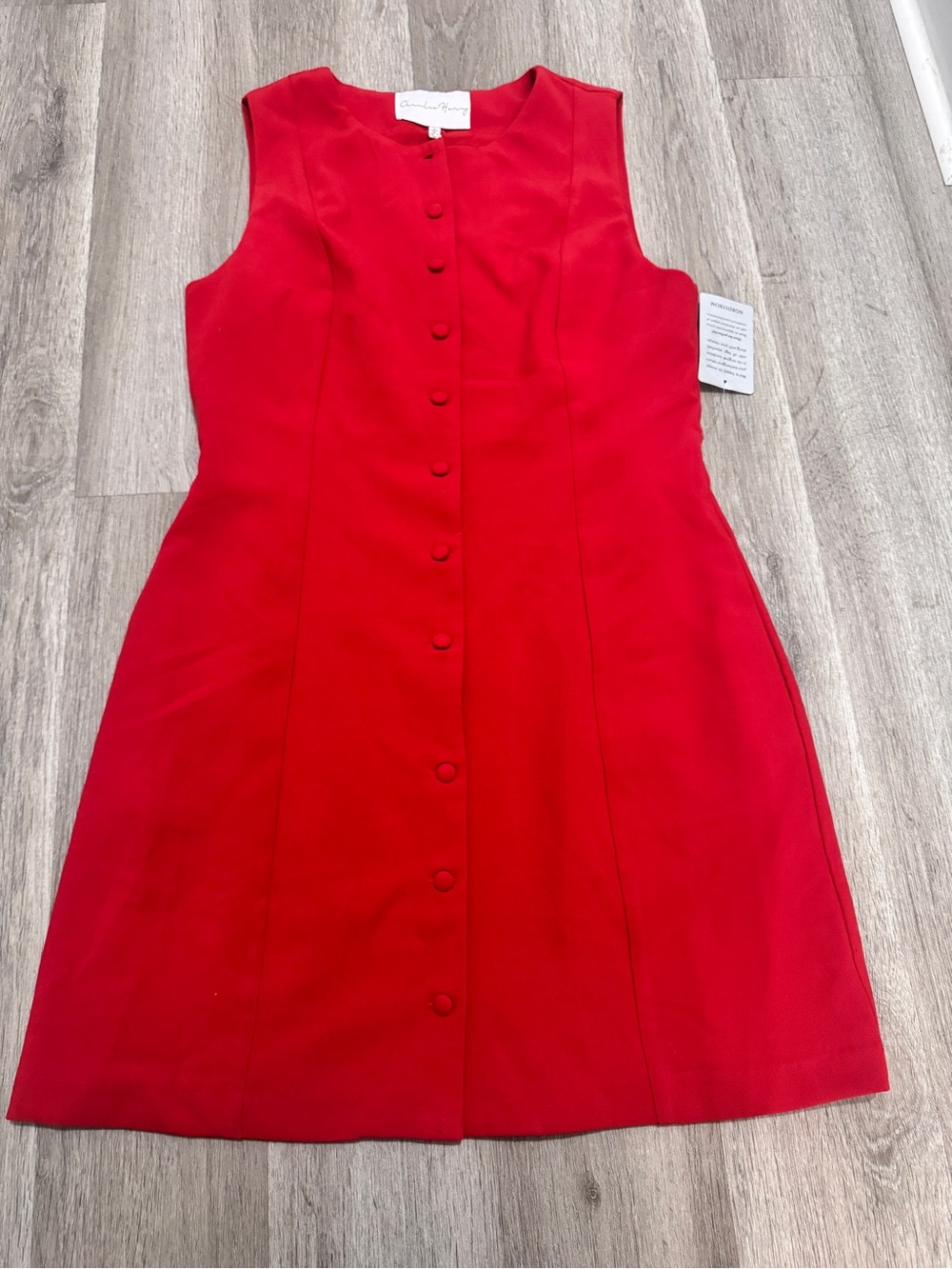 Charles Henry Red Sleeveless Mini Dress